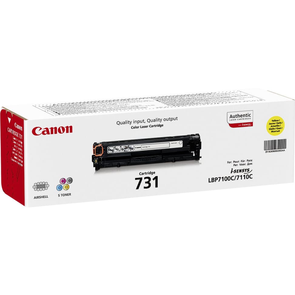 Canon 731 Cartouche de toner 1 pièce(s) Original Jaune 1500 pages, Jaune, i-SENSYS LBP7100CN/7110CW (6269B002) — image 2