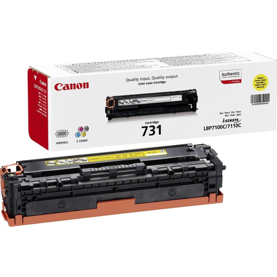 Canon 731 Cartouche de toner 1 pièce(s) Original Jaune 1500 pages, Jaune, i-SENSYS LBP7100CN/7110CW (6269B002) — image 3