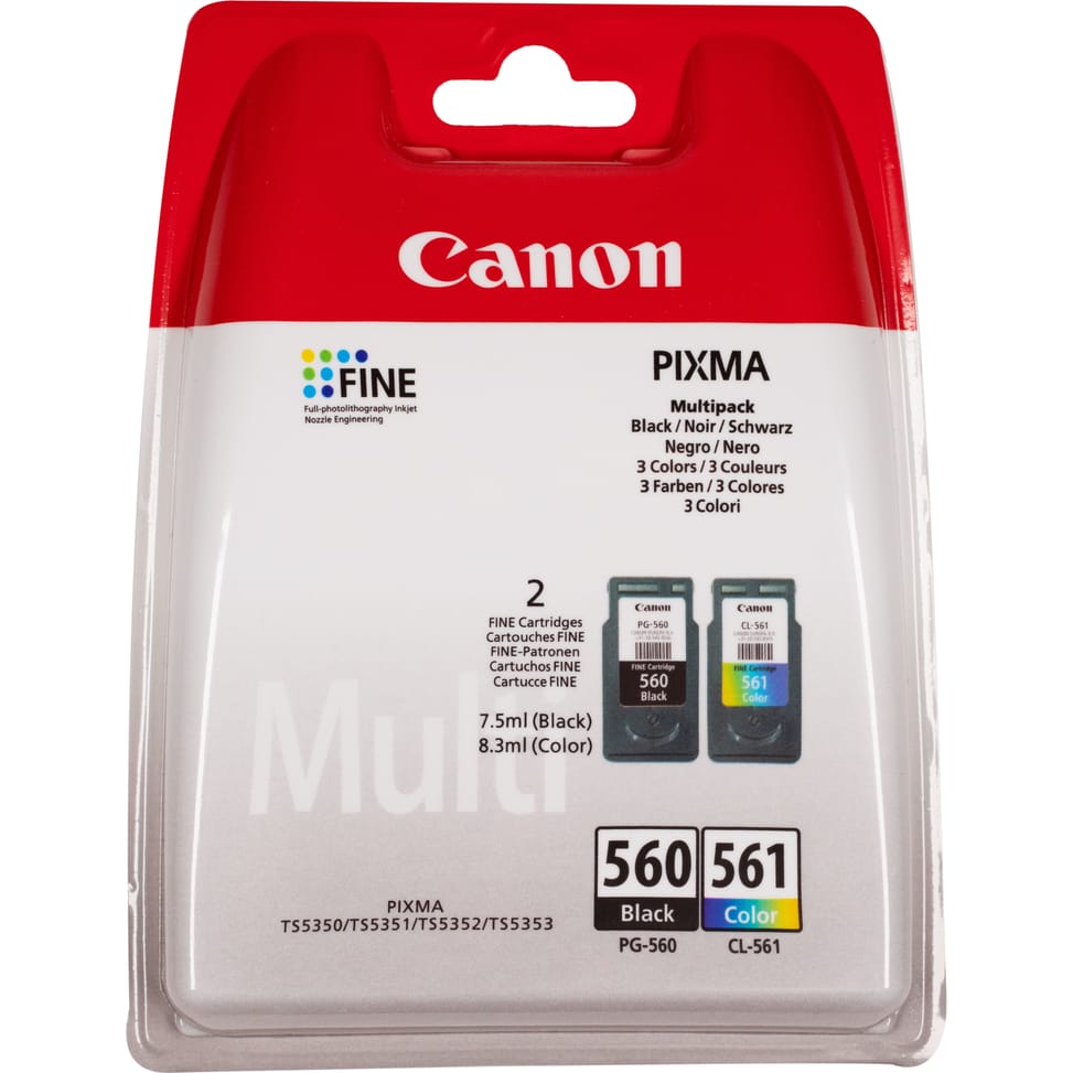 Canon Multipack de cartouches d'encre noire PG-560 et couleur CL-561 (3713C006) — image 1