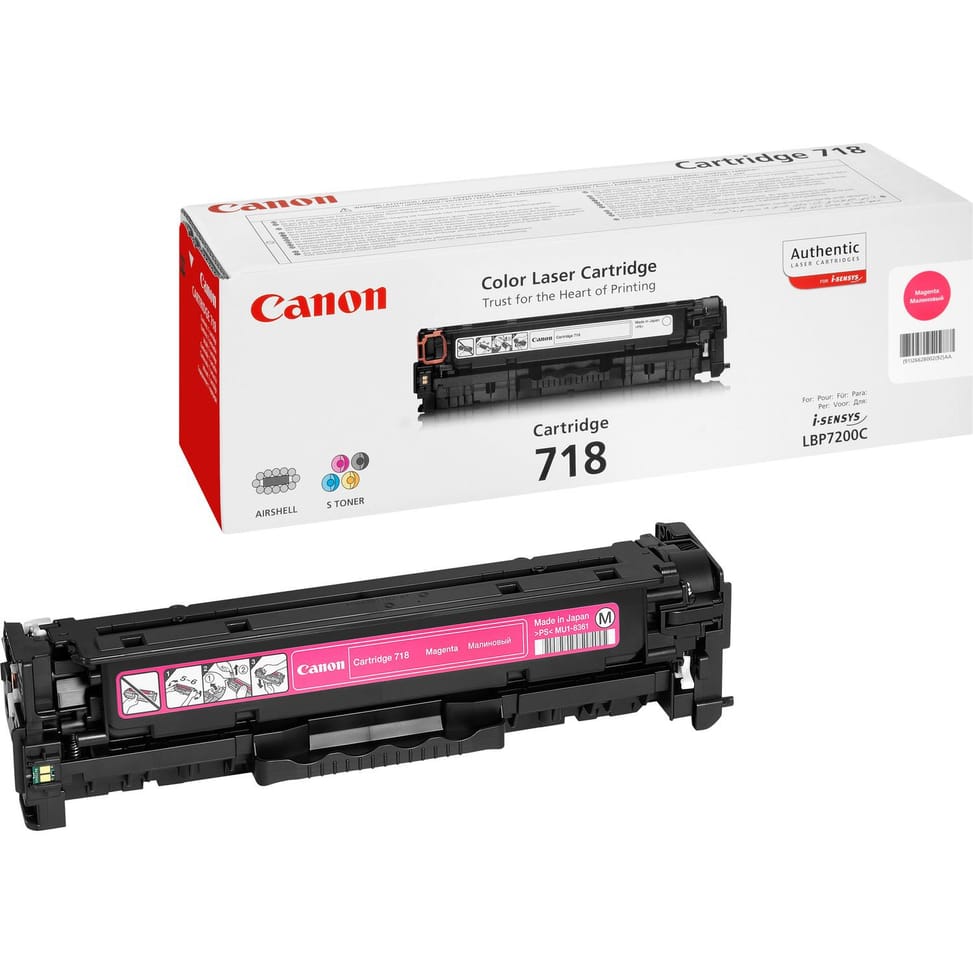Canon CRG-718 M Cartouche de toner 1 pièce(s) Original Magenta Cartouche toner magenta 718M (2660B002) — image 1