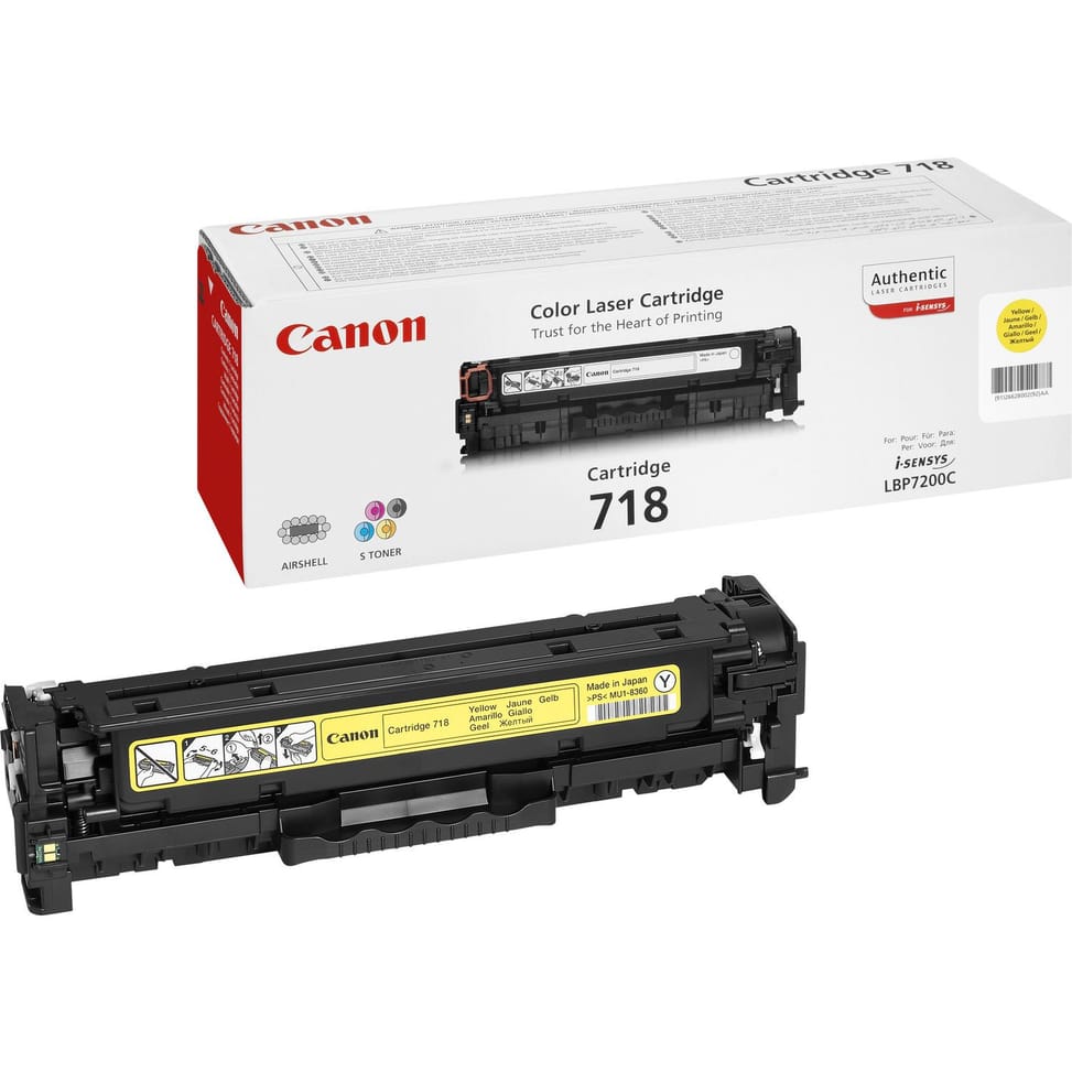 Canon CRG-718 Y Cartouche de toner 1 pièce(s) Original Jaune Cartouche toner jaune 718Y (2659B002) — image 1