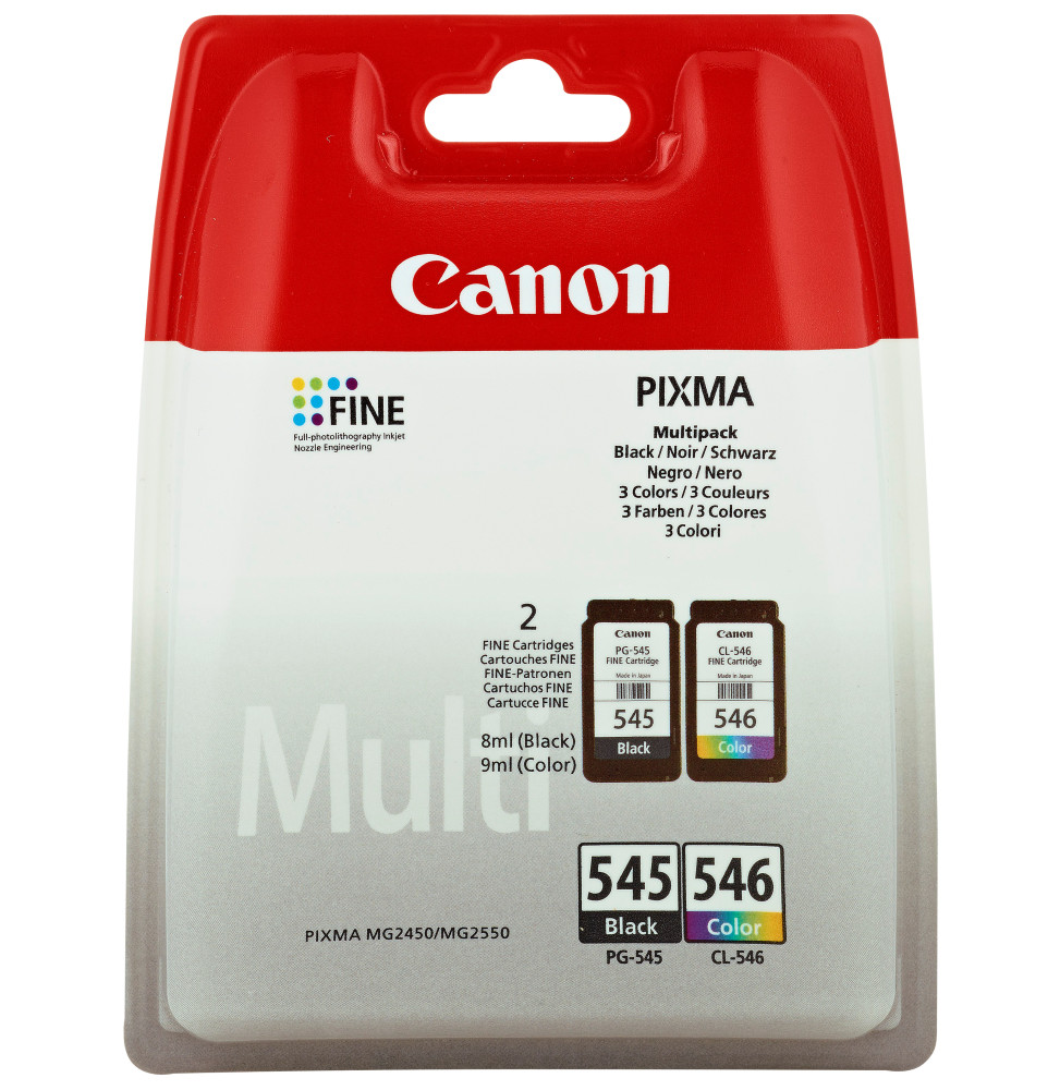 Canon Multipack de cartouches d'encre PG-545/CL-546 BK/C/M/Y (8287B005)