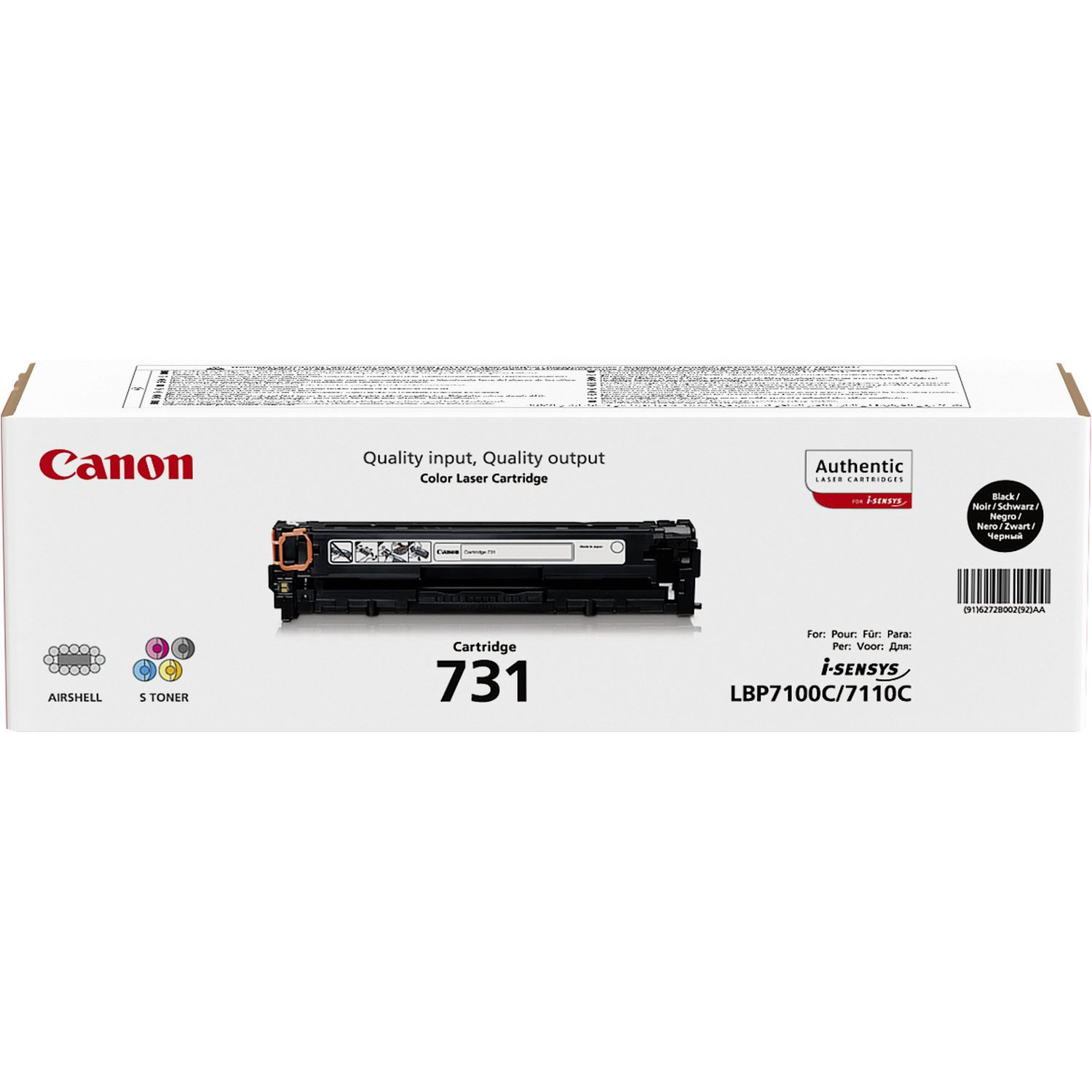 Canon 731 Cartouche de toner 1 pièce(s) Original Noir 1400 pages, noir ...
