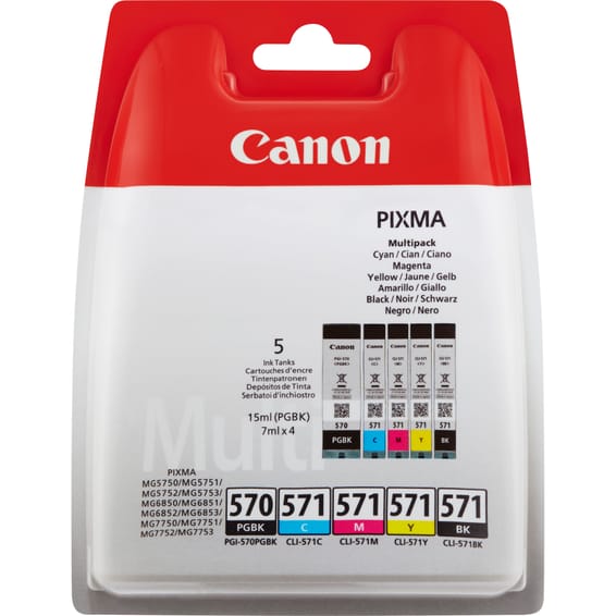 Canon Multipack de cartouches d'encre PGI-570BK / CLI-571 BK/C/M/Y (0372C004)