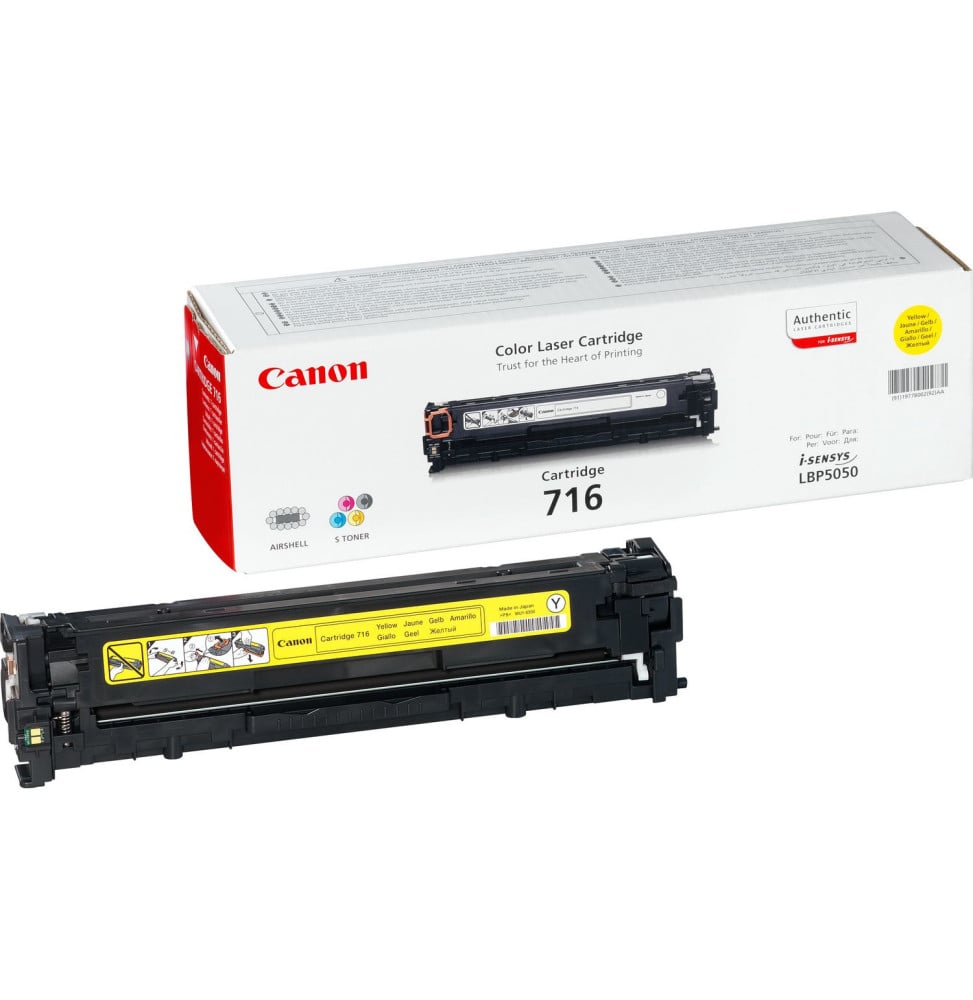 Canon 716 Y Cartouche de toner 1 pièce(s) Original Jaune Toner 716 Jaune pour LBP5050/5050n  (1977B002)