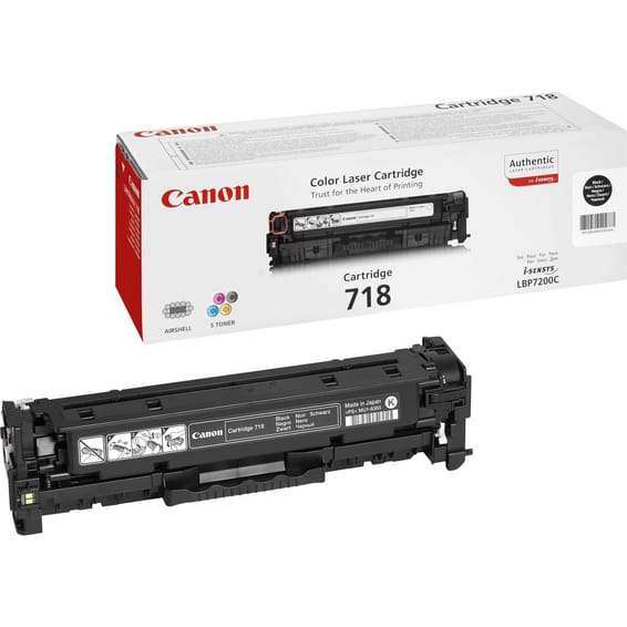 Canon CRG-718 Bk Cartouche de toner 1 pièce(s) Original Noir Cartouche toner noir 718BK (2662B002)