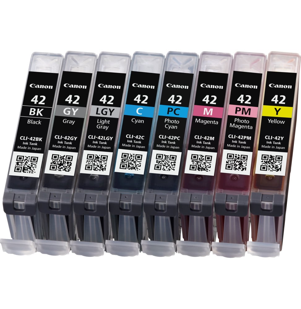 Canon Multipack de 8 cartouche d'encre CLI-42 BK/GY/LGY/C/M/Y/PC/PM (6384B010)