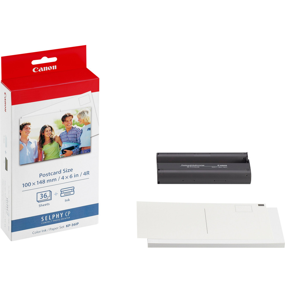 Canon Jeu d'encre couleur et de papier au format 100 x 148 mm KP-36IP, 36 feuilles (7737A001)