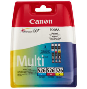 Canon Multipack de cartouches d'encre couleur CLI-526 C/M/Y Multipack de cartouches d'encre couleur  CLI-526 C/M/Y  (4541B009)