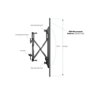 Multibrackets 4139 montage des affichages de messages 165,1 cm (65") Noir (4139)