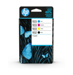 HP 932 Pack de 4 cartouches d'encre noire/ 933 Pack de 4 cartouches d'encre cyan/magenta/jaune authentiques (6ZC71AE)