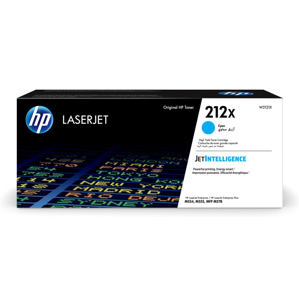 HP Toner LaserJet cyan grande capacité authentique 212X Toner LaserJet cyan grande capacité HP authentique 212X  (W2121X)
