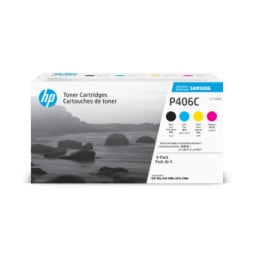 Samsung CLT-P406C Pack de 4 cartouches authentiques de toner cyan/magenta/jaune/noir (SU375A)