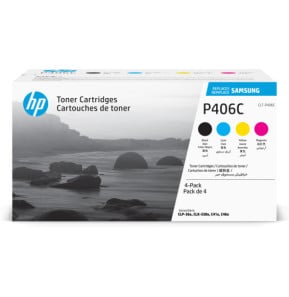 Samsung CLT-P406C Pack de 4 cartouches authentiques de toner cyan/magenta/jaune/noir (SU375A)