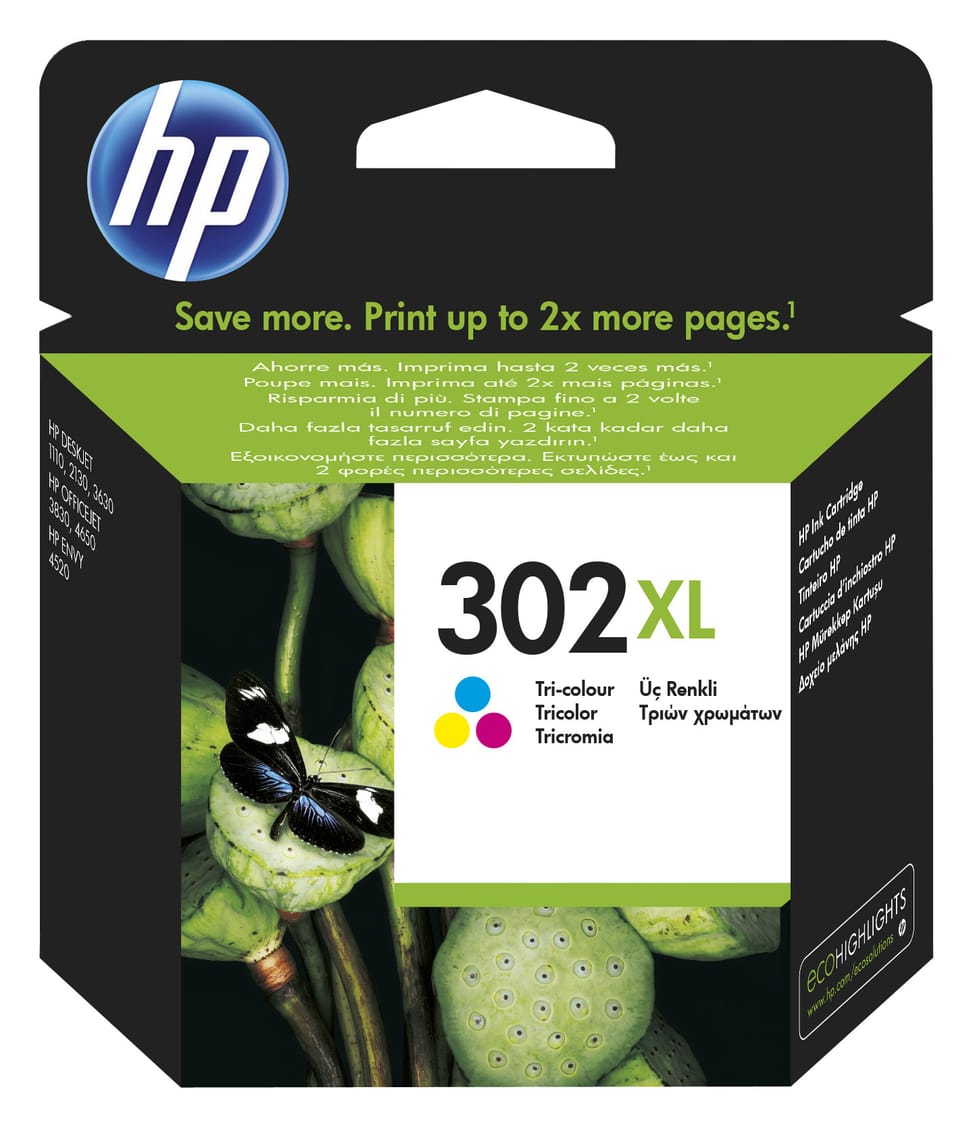 HP 302XL Cartouche d’encre trois couleurs grande capacité authentique (F6U67AE) — image 2