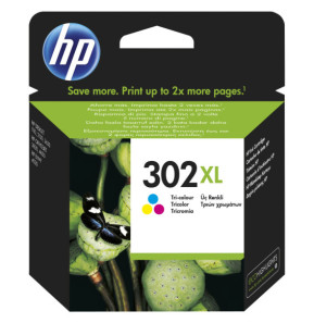 HP 302XL Cartouche d’encre trois couleurs grande capacité authentique (F6U67AE)
