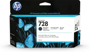 HP 728 130-ml Matte Black DesignJet Ink Cartridge cartouche d'encre 1 pièce(s) Original Rendement standard Noir mat (3WX25A)