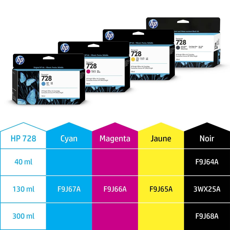 HP 728 130-ml Matte Black DesignJet Ink Cartridge cartouche d'encre 1 pièce(s) Original Rendement standard Noir mat (3WX25A) — image 3