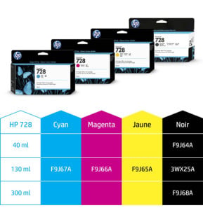 HP 728 130-ml Matte Black DesignJet Ink Cartridge cartouche d'encre 1 pièce(s) Original Rendement standard Noir mat (3WX25A)