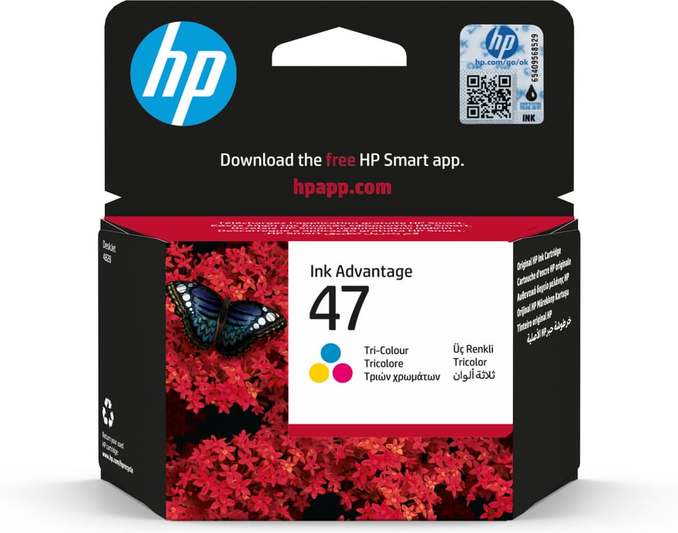 خرطوشة حبر HP أصلية HP 47 ثلاثة ألوان (6ZD61AE) — صورة 1