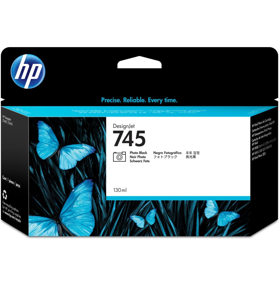 HP Cartouche d'encre DesignJet 745 noir photo, 130 ml Cartouche d'encre DesignJet HP 745 noir photo, 130 ml  (F9J98A)