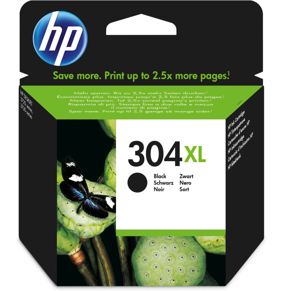 HP 304XL Cartouche d’encre noire authentique 304XL Cartouche d’encre noire authentique  (N9K08AE)