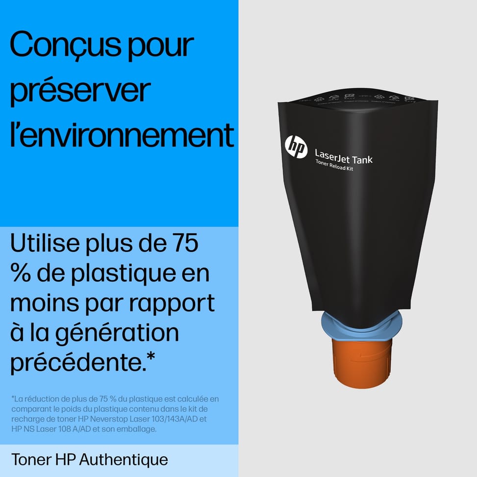 HP Kit de recharge de toner laser noir 143A Neverstop authentique (W1143A) — image 2