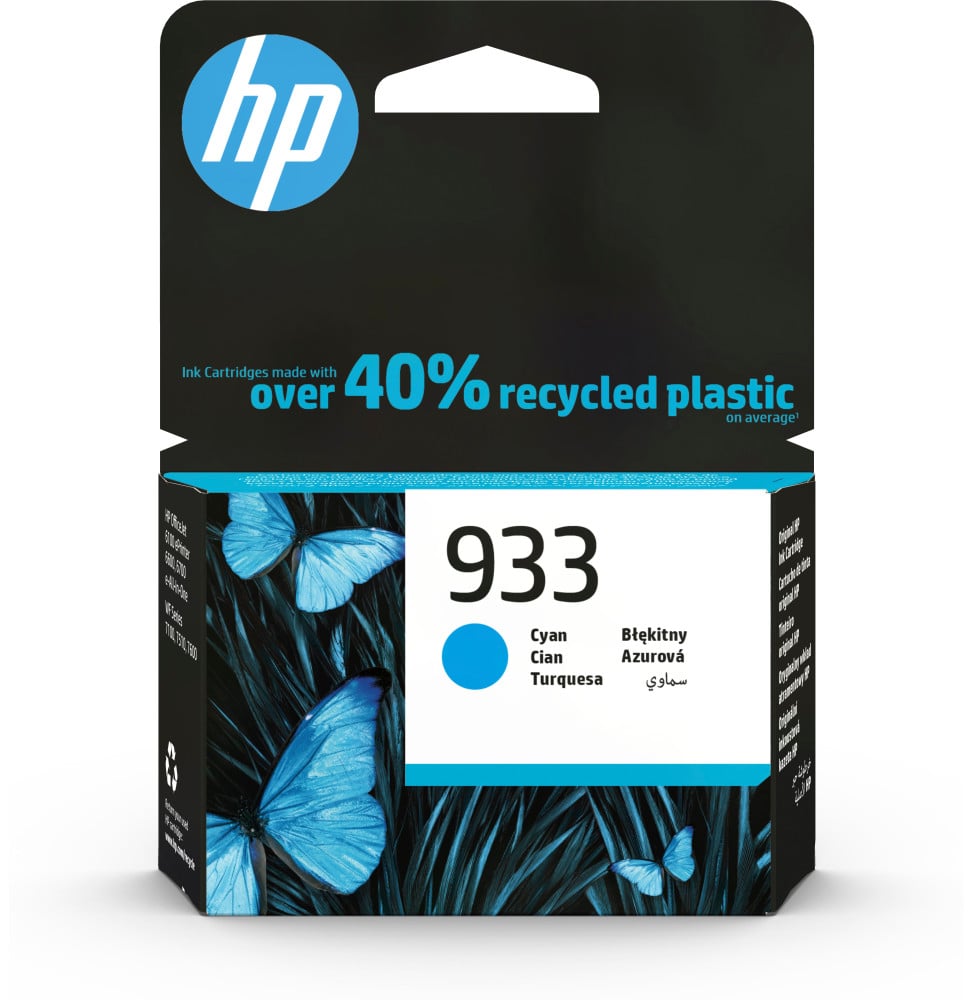HP 933 cartouche d'encre cyan authentique 933 cartouche d'encre cyan authentique  (CN058AE)