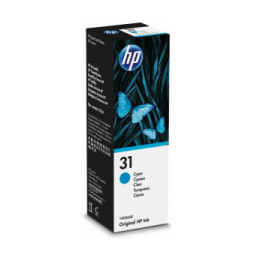 HP 31 70-ml Cyan Original Ink Bottle Originale Bouteille d'encre cyan authentique 70 mL 31 Original  (1VU26AE)