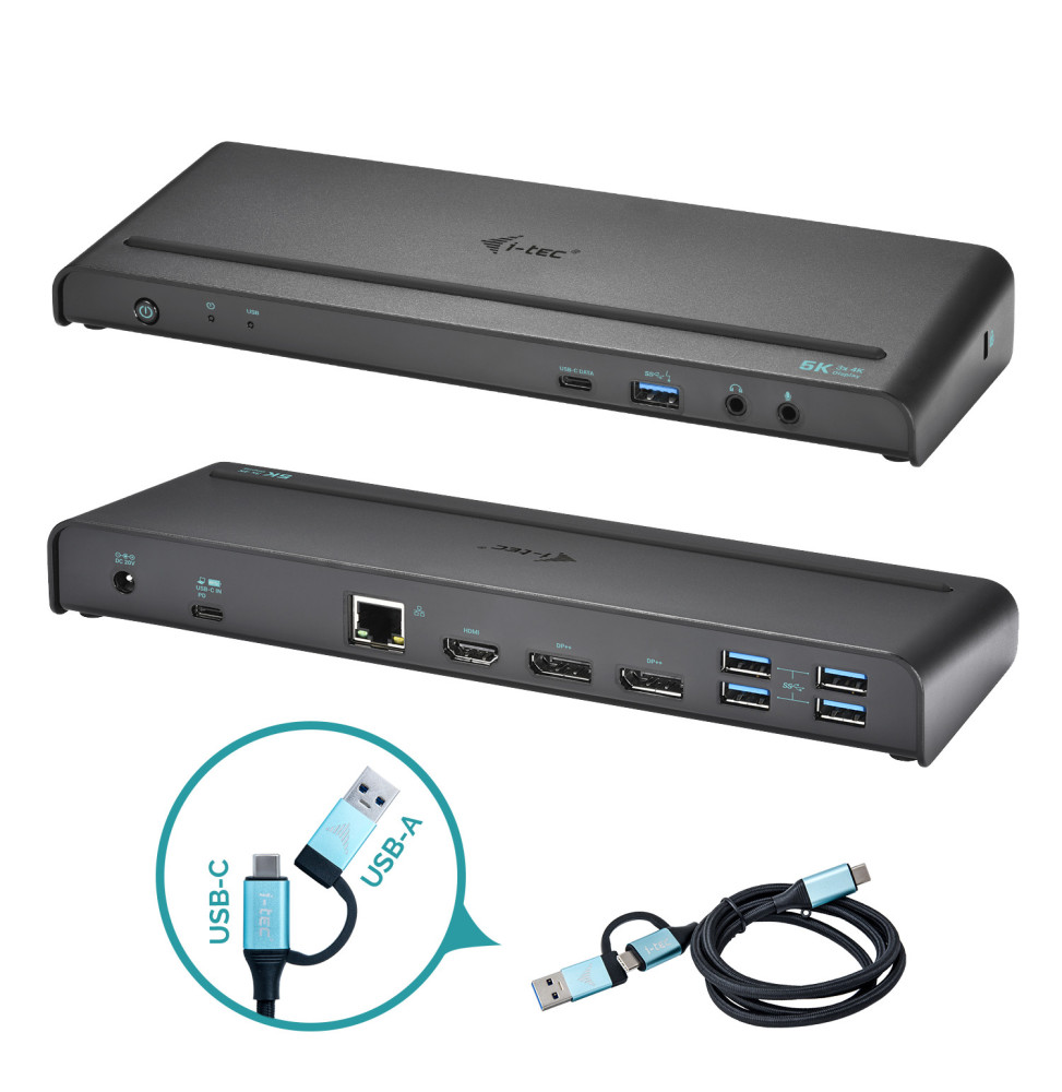 i-tec USB 3.0 / USB-C / Thunderbolt 3, 3x 4K Docking Station + Power Delivery 85W (CATRIPLE4KDOCKPD)