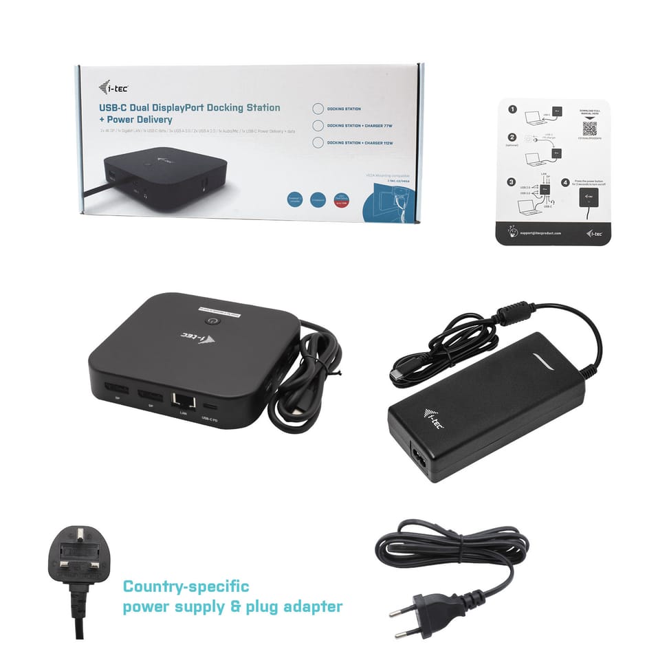 i-tec USB-C Dual Display Docking Station with Power Delivery 100 W + Universal Charger 100 W (C31DUALDPDOCKPD100W) — image 13