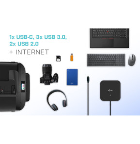 i-tec USB-C Dual Display Docking Station with Power Delivery 100 W + Universal Charger 100 W (C31DUALDPDOCKPD100W)