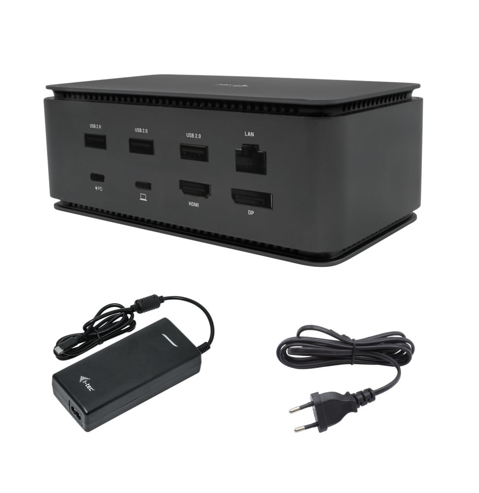 i-tec Metal USB4 Docking station Dual 4K HDMI DP with Power Delivery 80 W + Universal Charger 100 W (USB4DUALDOCK100W)