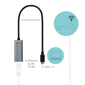 i-tec Metal USB-C 2.5Gbps Ethernet Adapter USB-C Metal 2.5Gbps Ethernet Adapter  (C31METAL25LAN) — image 3