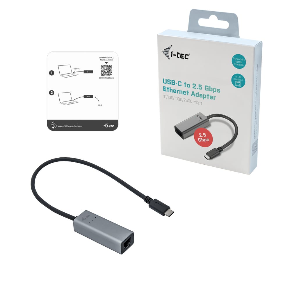 i-tec Metal USB-C 2.5Gbps Ethernet Adapter USB-C Metal 2.5Gbps Ethernet Adapter  (C31METAL25LAN) — image 4