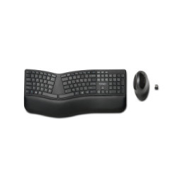 Kensington ProFit Ergo clavier Souris incluse FR sans fil +USB QWERTZ Allemand Noir (K75406DE)