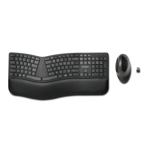 Kensington ProFit Ergo clavier Souris incluse FR sans fil +USB QWERTZ Allemand Noir (K75406DE)