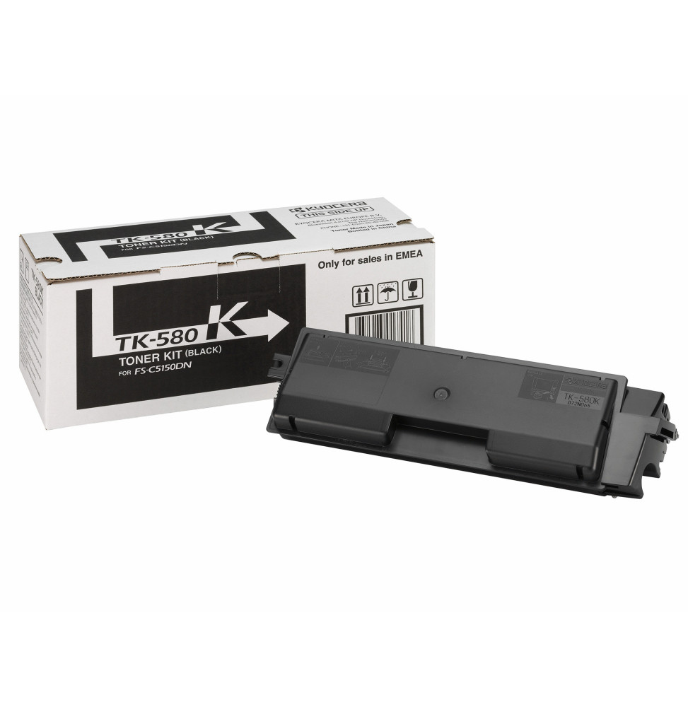 KYOCERA TK-580K Cartouche de toner 1 pièce(s) Original Noir La cartouche de toner pour FS-C5150DN, Noir  (1T02KT0NL0)