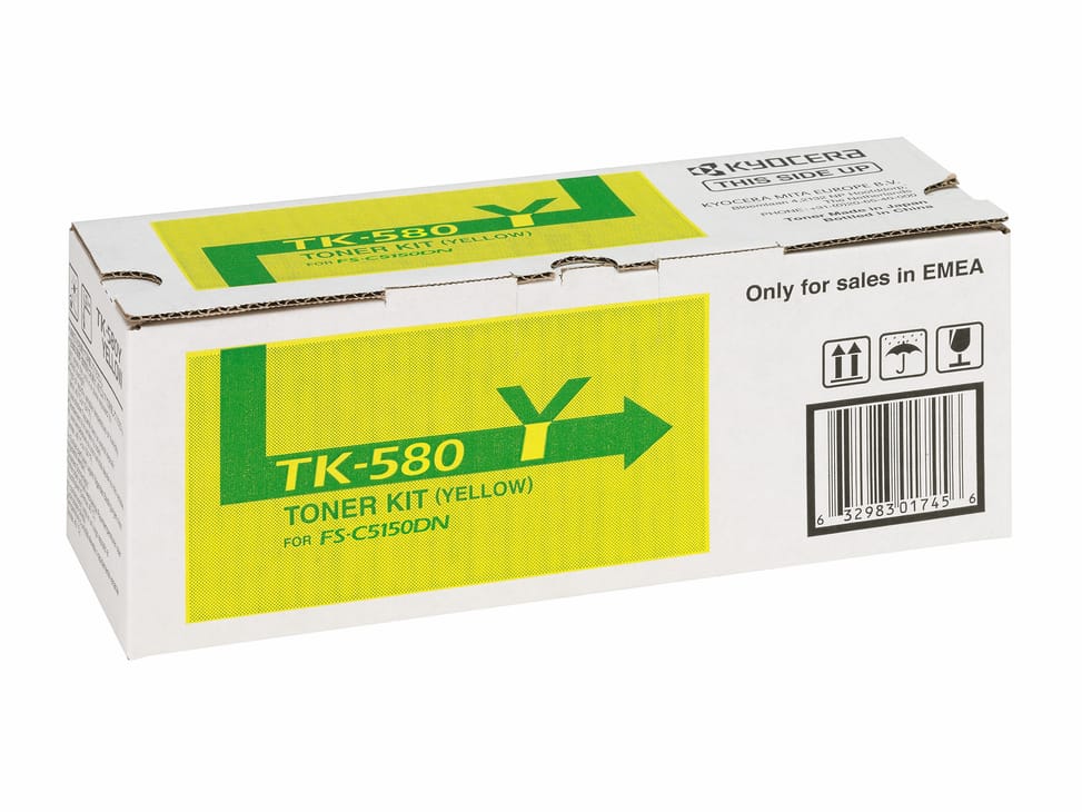 KYOCERA TK-580Y Cartouche de toner 1 pièce(s) Original Jaune (1T02KTANL0) — image 2