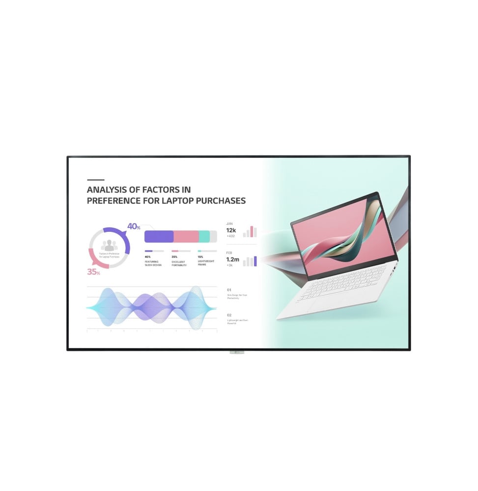 LG 98UH5J-H affichage de messages Panneau plat de signalisation numérique 2,49 m (98") LCD Wifi 500 cd/m² 4K Ultra HD Noir Web
