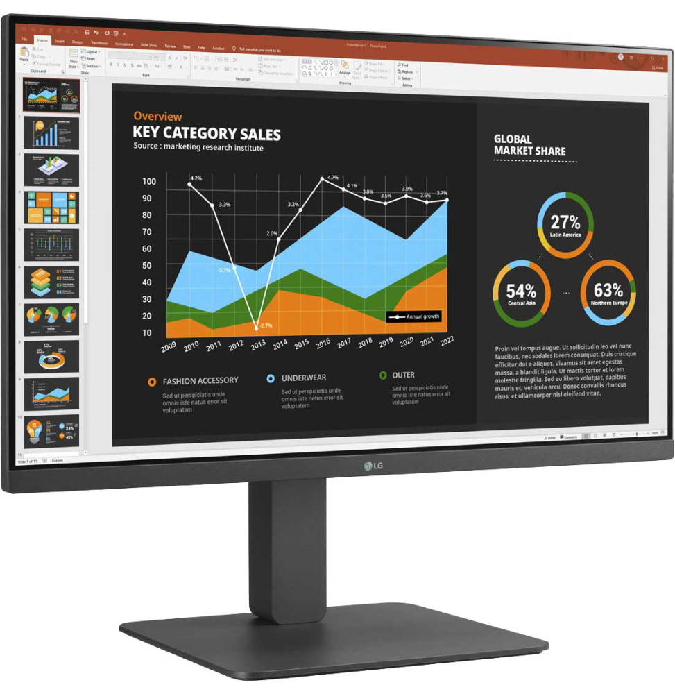 LG MONITOR 24BR550Y-C.AEU écran plat de PC 60,5 cm (23.8") 1920 x 1080 pixels Full HD LED Gris (24BR550Y-C.AEU)