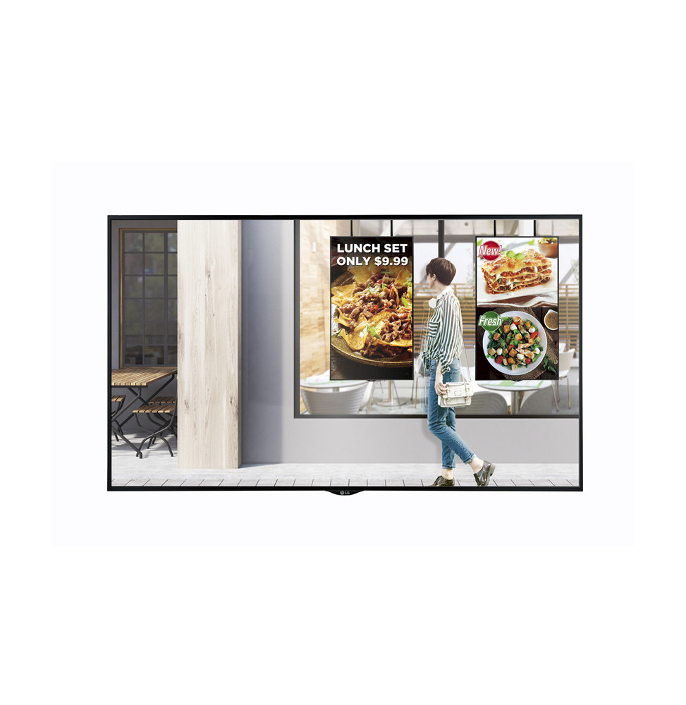 LG 55XS2E-B affichage de messages Panneau plat de signalisation numérique 139,7 cm (55") LCD 2500 cd/m² Full HD Noir Web OS