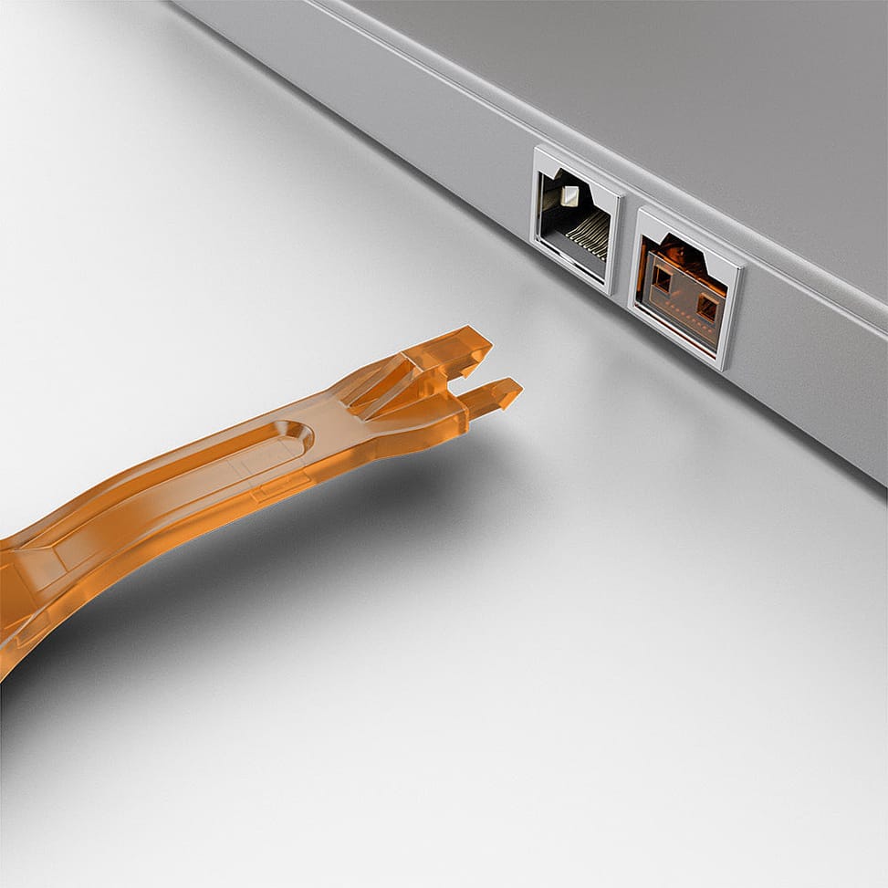 Lindy 40480 bloqueur de port Bloqueur de port + clé RJ-45 Orange Acrylonitrile-Butadiène-Styrène (ABS) (40480) — image 4