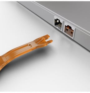 Lindy 40480 bloqueur de port Bloqueur de port + clé RJ-45 Orange Acrylonitrile-Butadiène-Styrène (ABS) (40480)