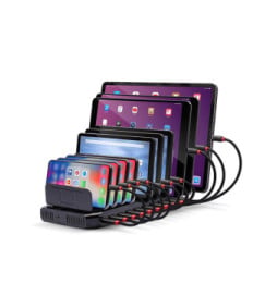 Lindy 73309 Organiseur de station de chargement Autonome Plastique Noir Station de Charge USB 10 Ports  (73309)