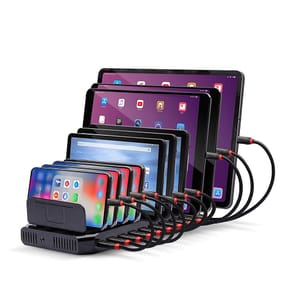Lindy 73309 Organiseur de station de chargement Autonome Plastique Noir Station de Charge USB 10 Ports  (73309)