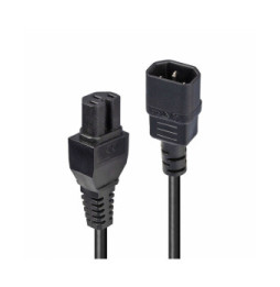 Lindy 30314 câble électrique Noir 2 m Coupleur C14 Coupleur C15 Rallonge secteur C14 vers C15, 2m  (30314)