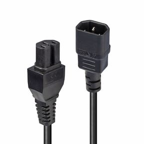 Lindy 30314 câble électrique Noir 2 m Coupleur C14 Coupleur C15 Rallonge secteur C14 vers C15, 2m  (30314)