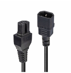 Lindy 30314 câble électrique Noir 2 m Coupleur C14 Coupleur C15 Rallonge secteur C14 vers C15, 2m  (30314)