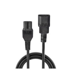 Lindy 30314 câble électrique Noir 2 m Coupleur C14 Coupleur C15 Rallonge secteur C14 vers C15, 2m  (30314)